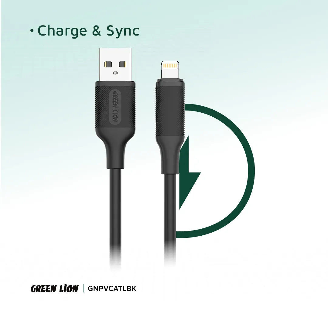 Green Lion USB-ATo Lightning PVCCable(1 m) - Black – image 5