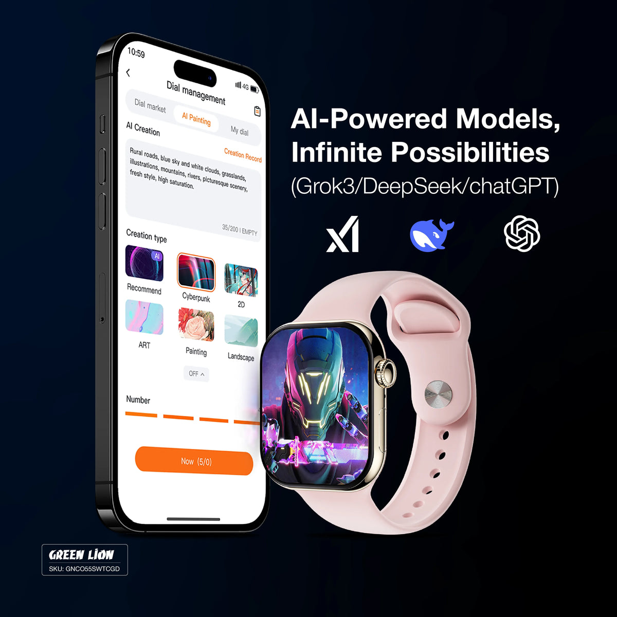 Green Lion Communicate Smart Watch - RoseGold – image 8