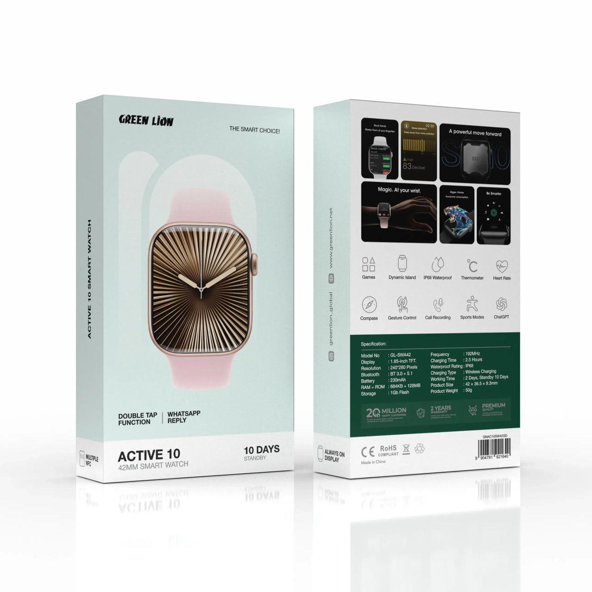 Green Lion Active 1042 mm Smart Watch - RoseGold