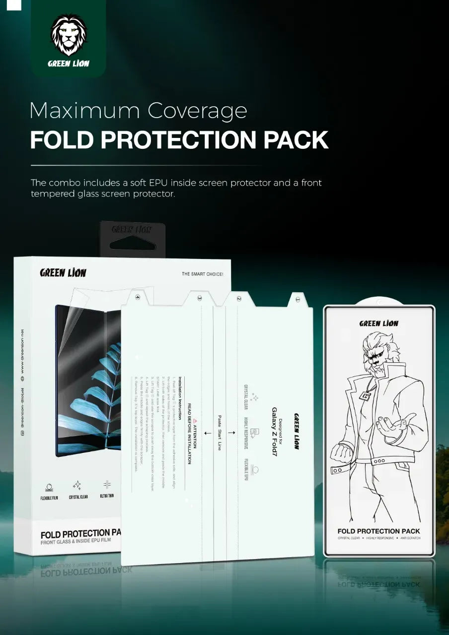 Green Lion Fold Protection Pack for Z Fold 7 Clear – image 3