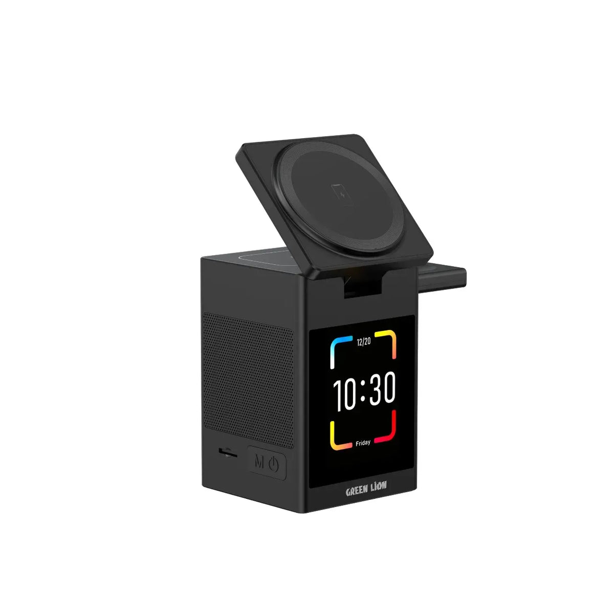 Green Lion Smart Station Pro LCD Display Wireless Charger with Speaker Black – image 5