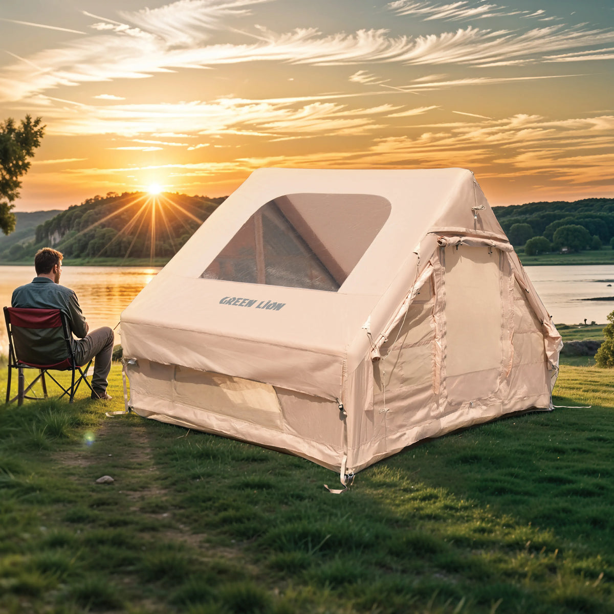 Green Lion Gt 4x Inflatable Camping Tent Beige – image 9