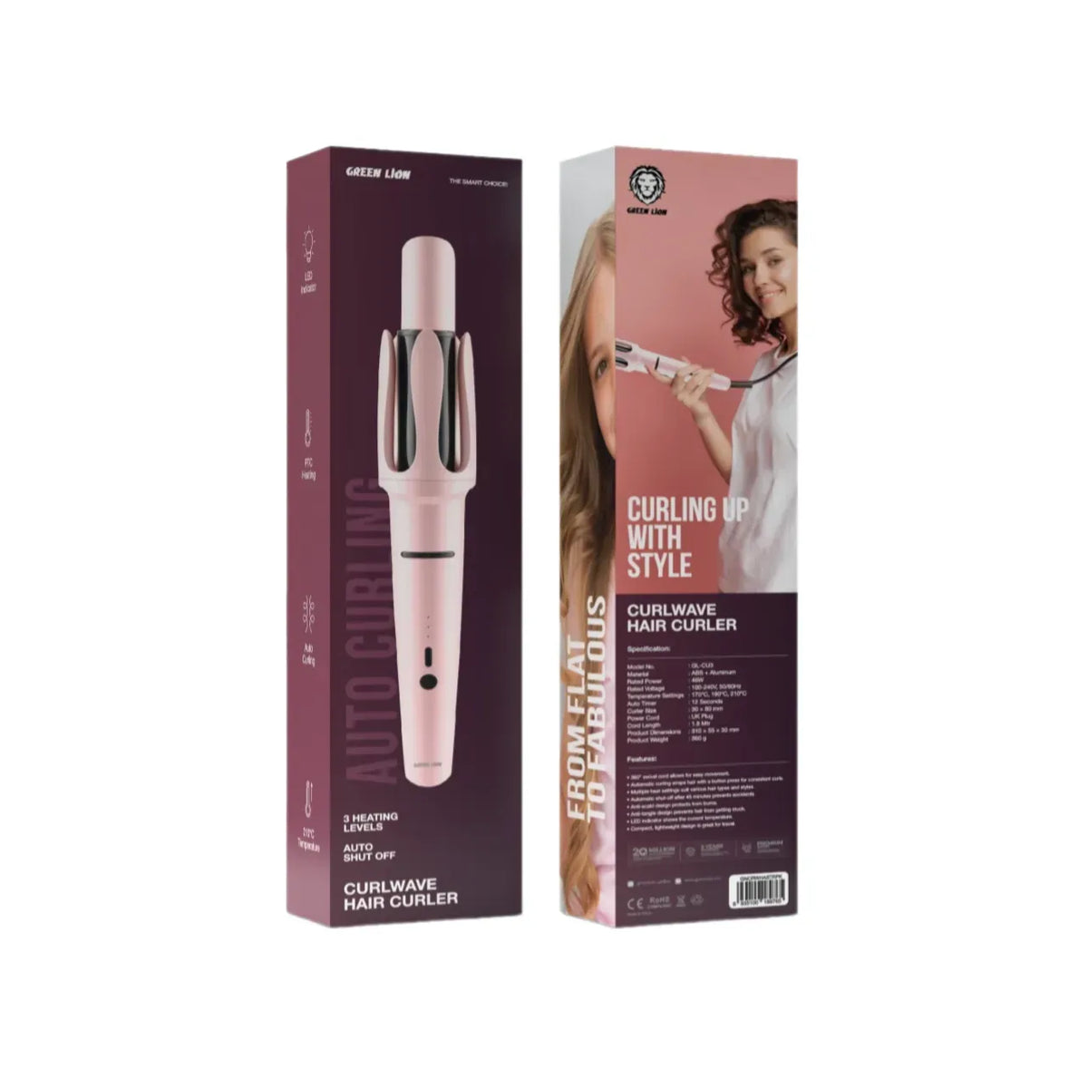 Green Loin Curlwave Hair Curler Pink – image 4