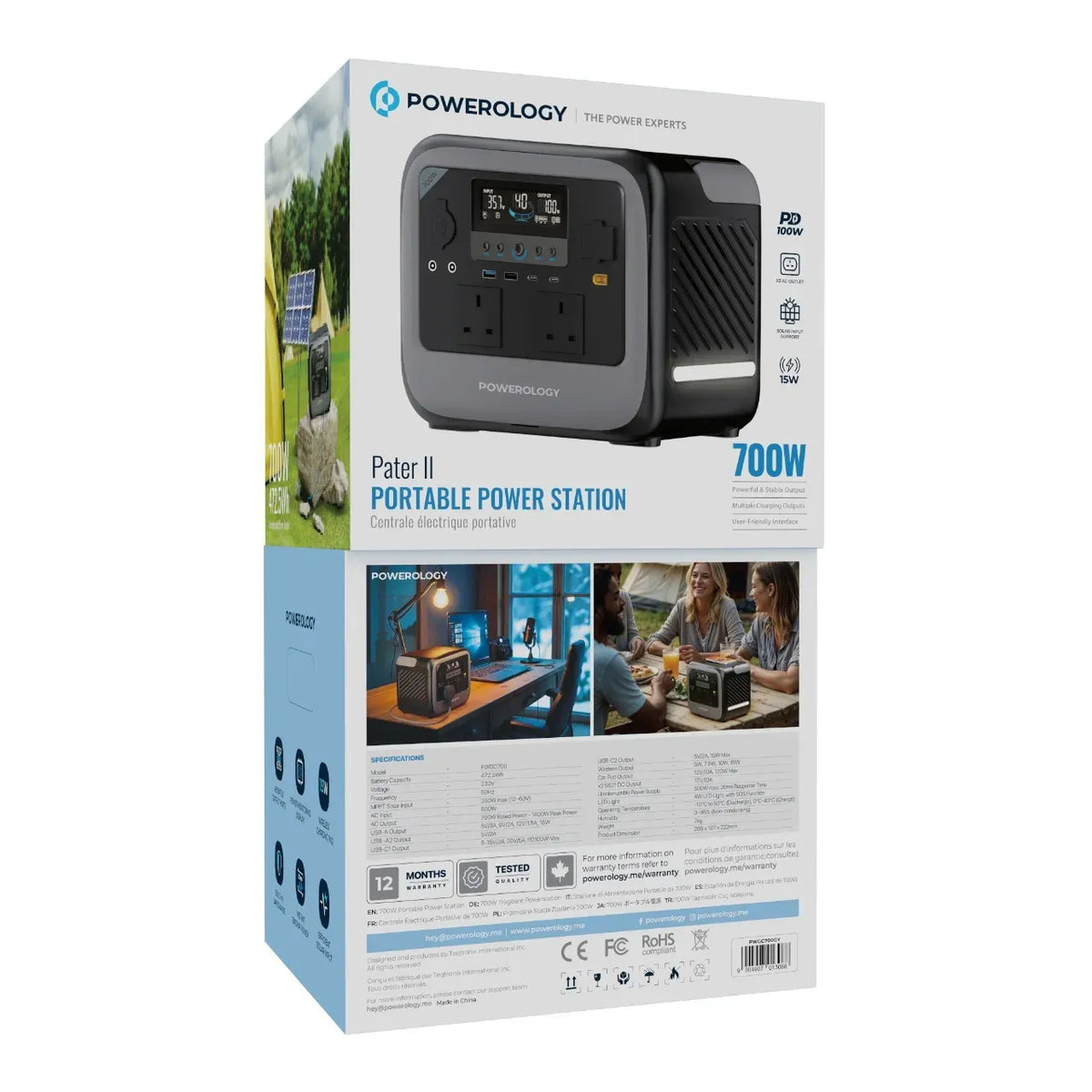Powerology Pater Ii Portable Power Station 700w Gray – image 3