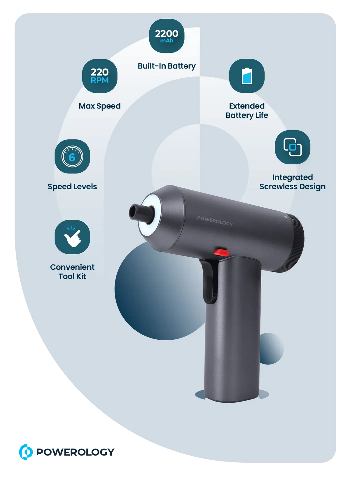 Powerology 30 Bits Electric Screwdriver Gun – image 5