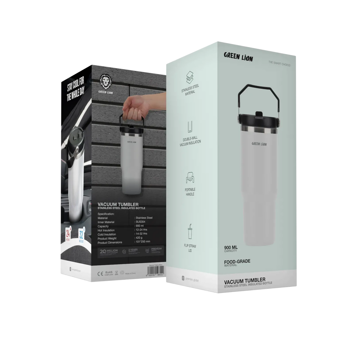 Green Lion Vacuum Tumbler 900 ml - White – image 6