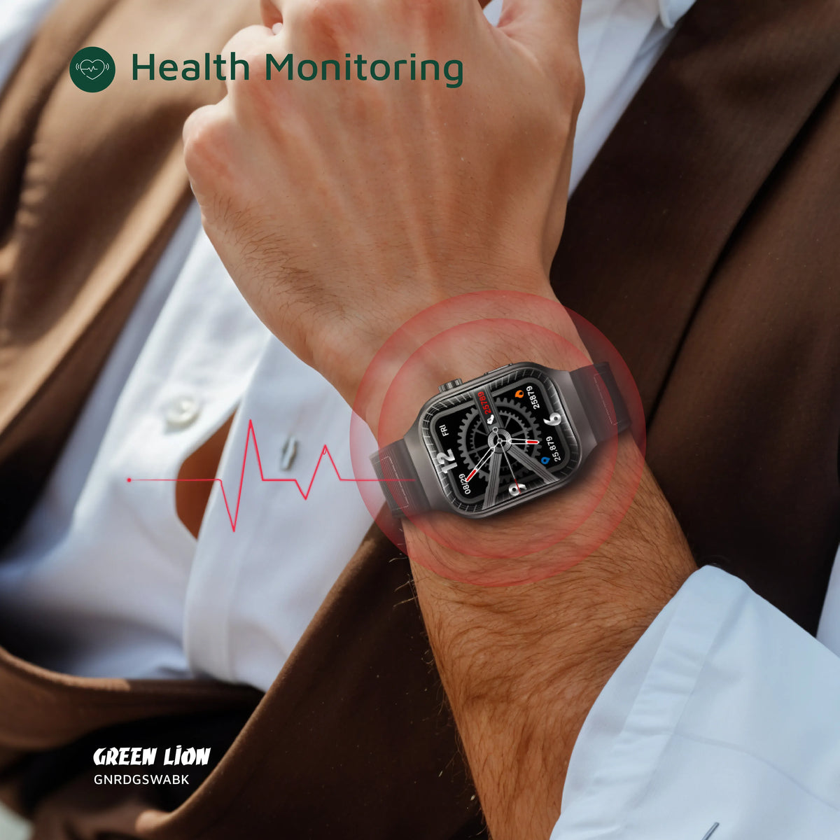 Green Lion Ridge Smart Watch - Black&Black – image 10