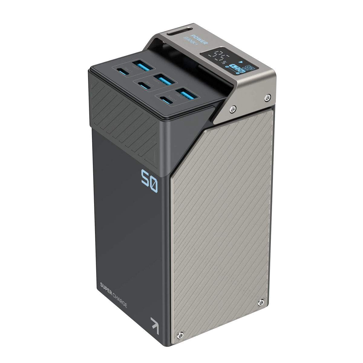 Powerology 50000mAh Power Bank 65w 3xpd Type C and 3xusb A Black – image 2