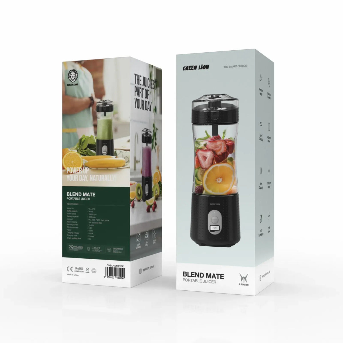 Green Lion Blend Mate Portable Juicer Black – image 4