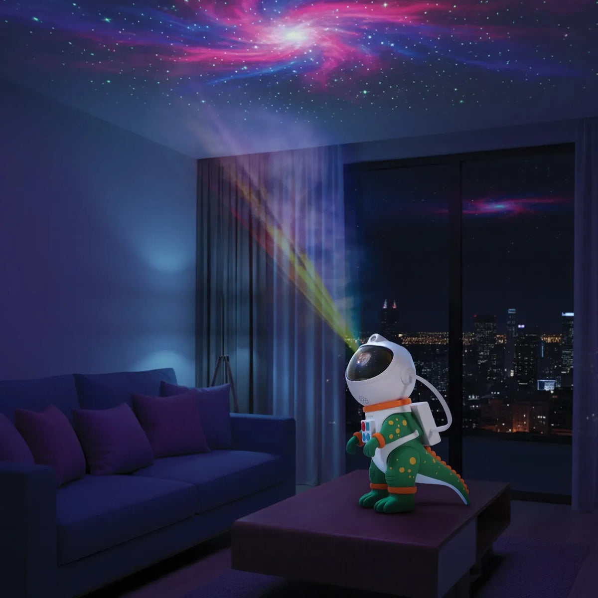 Green Lion Astronaut Galaxy Night Light Projector – image 3