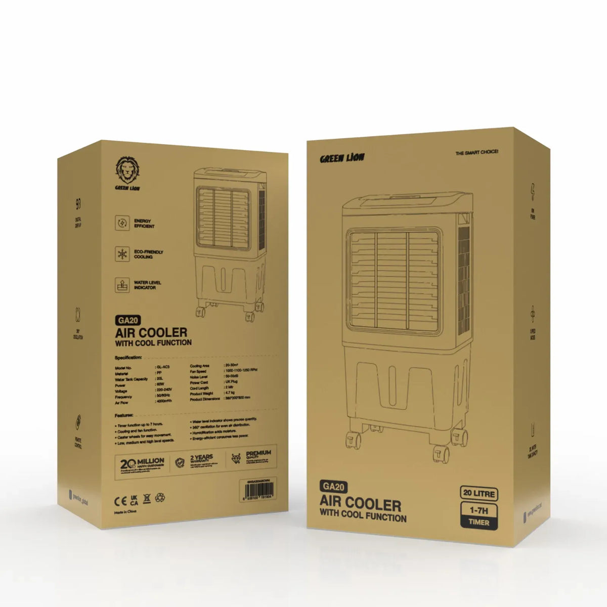 Green Lion GA 20 Air Cooler 20 L 60 W - White&Gray – image 3