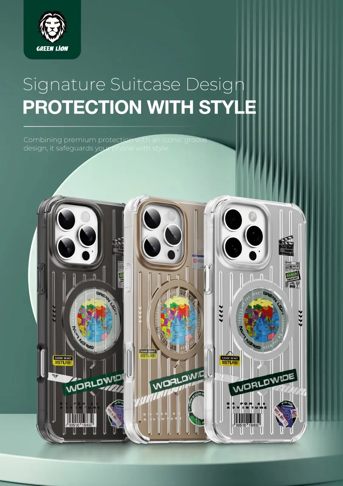 Green Lion Globe MagSafe Case - Silver – image 4