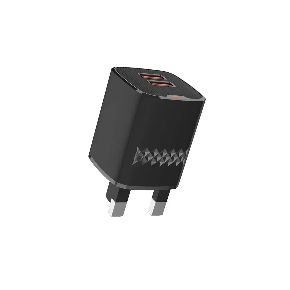 Green Lion Dual Port Wall Charger UKPlug 2 USB-A Port USB-Ato Micro 1 m Cable - Black – image 4