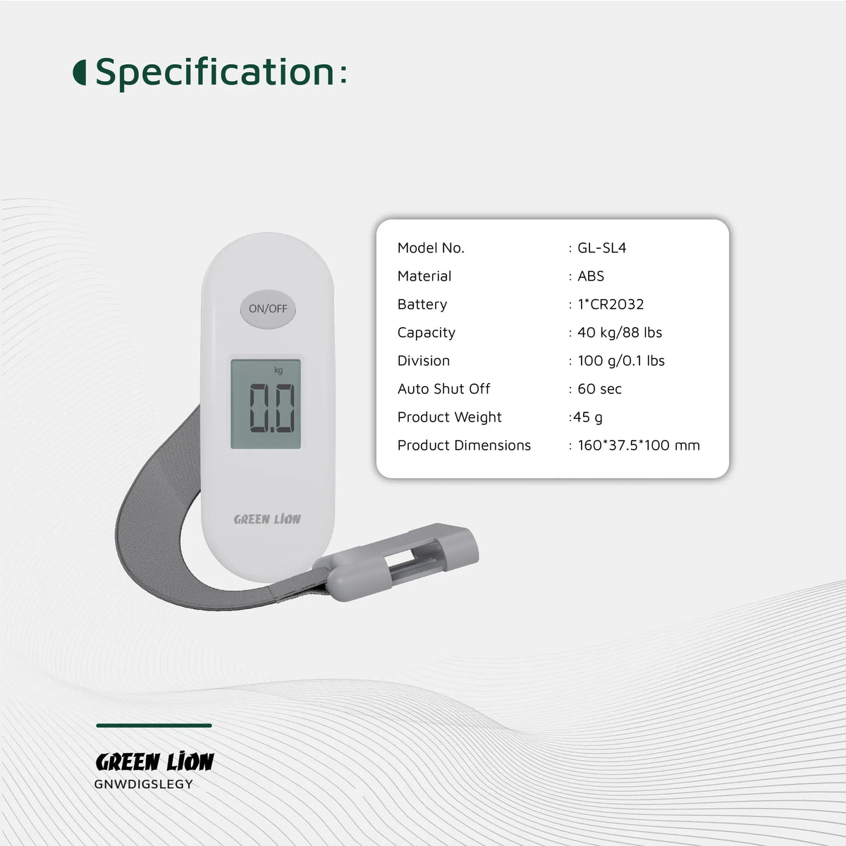 Green Lion Weight Mate Digital Luggage Scale Gray – image 9
