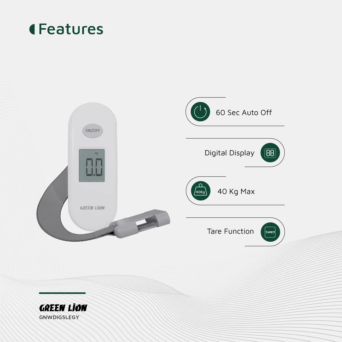 Green Lion Weight Mate Digital Luggage Scale Gray – image 13