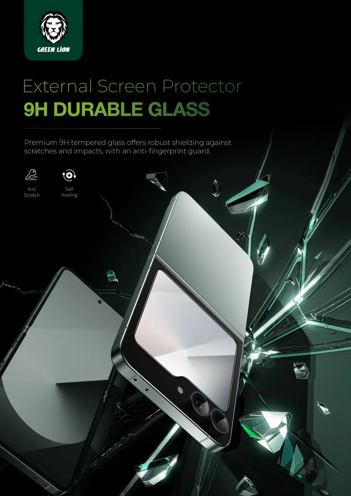 Green Lion Samsung Galaxy Z Flip 6 Fold Protection Pack Clear – image 4