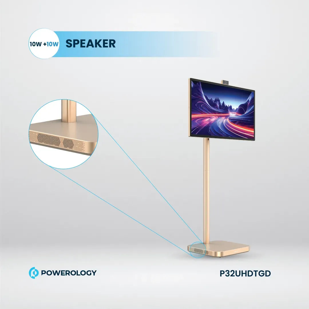 Powerology Android 32” UHD 60 Hz Tabletwith Stand 8+128 GB - Gold – image 6