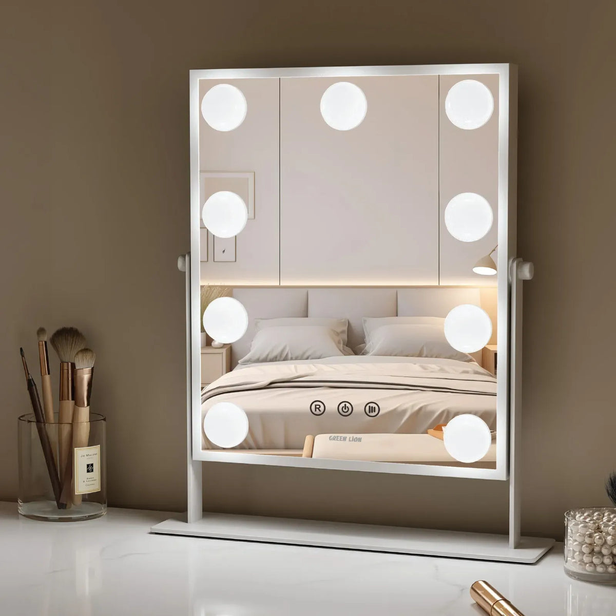 Green Lion Glam Shine Makeup Mirror 9 LED Lights White – image 4