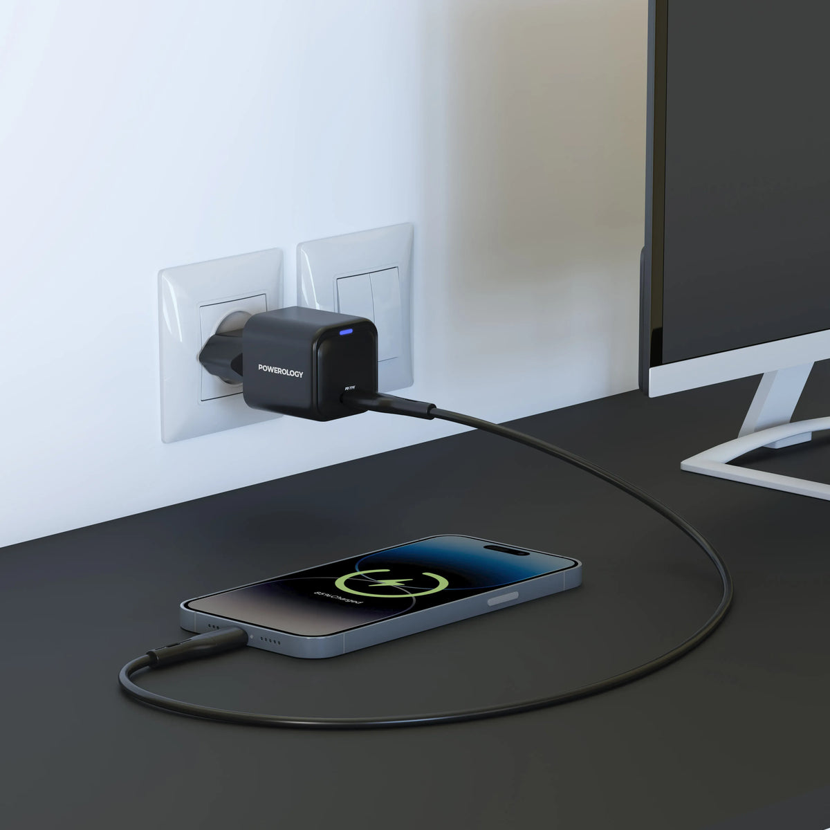 Powerology Ultra Compact Gan Charger PD 20w Eu Black – image 7