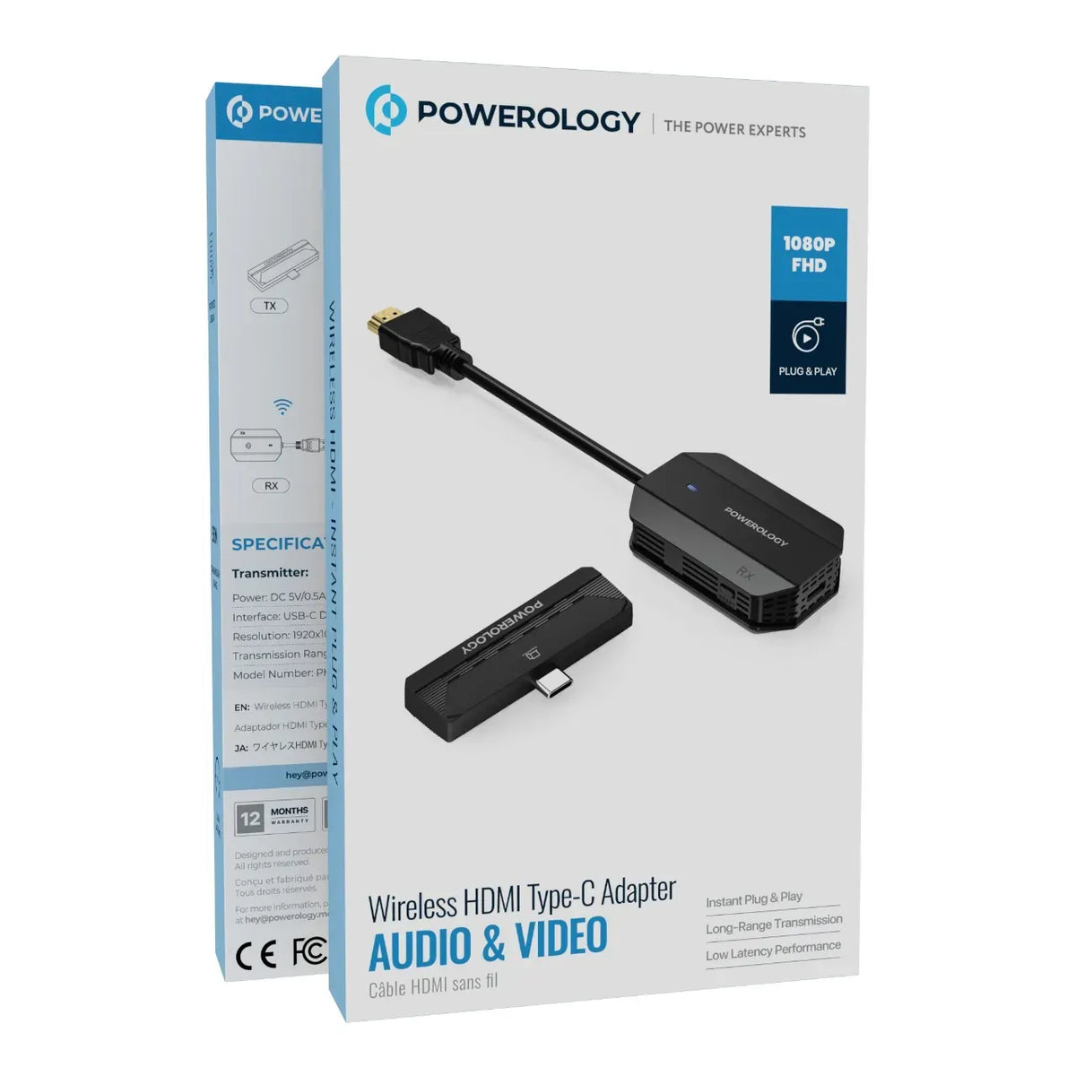 Powerology Wireless Hdmi Type C Adapter Audio Video Black – image 16