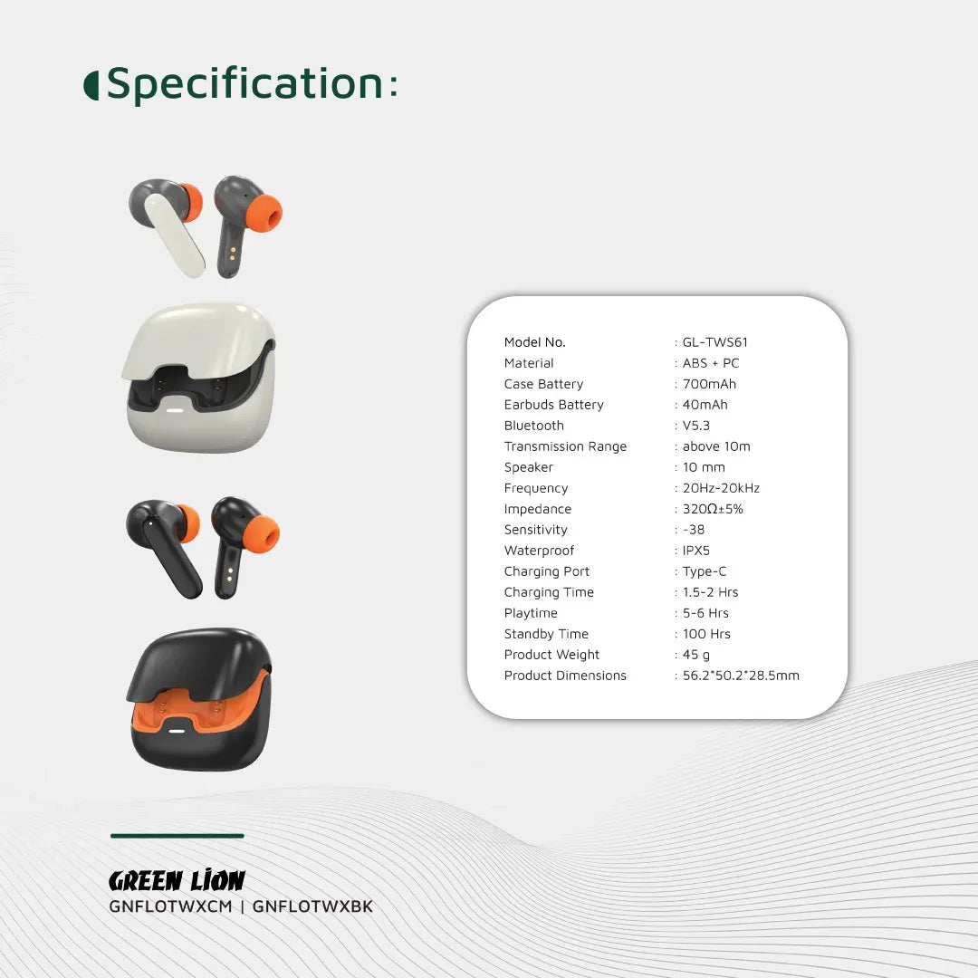 Green Lion Florence TWS True Wireless Earbuds - Cream – image 11