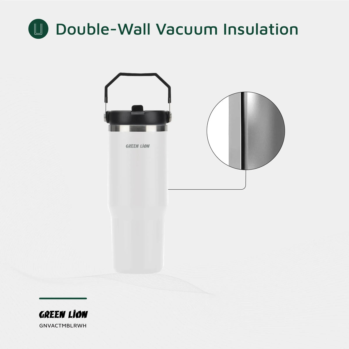 Green Lion Vacuum Tumbler 900 ml - White – image 8