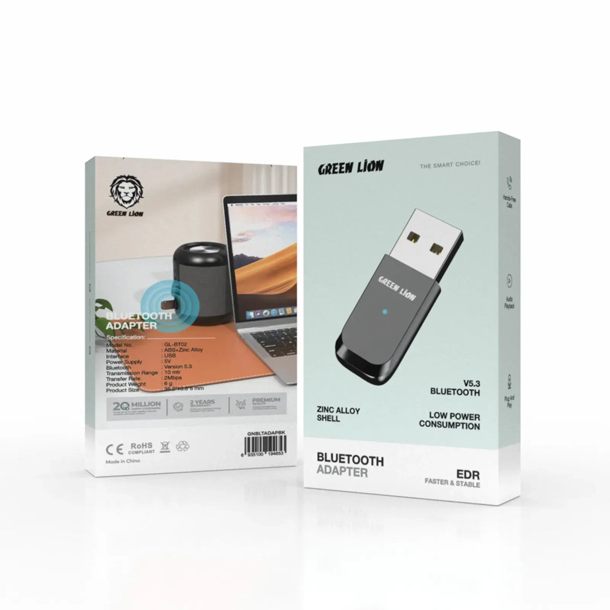 Green Lion Zinc Alloy Shell Bluetooth Adapter Black – image 3