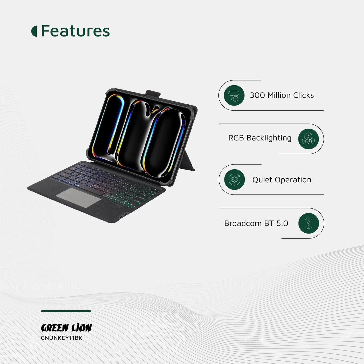 Green Lion Universal Smart Keyboard Case Arabic English Black – image 9