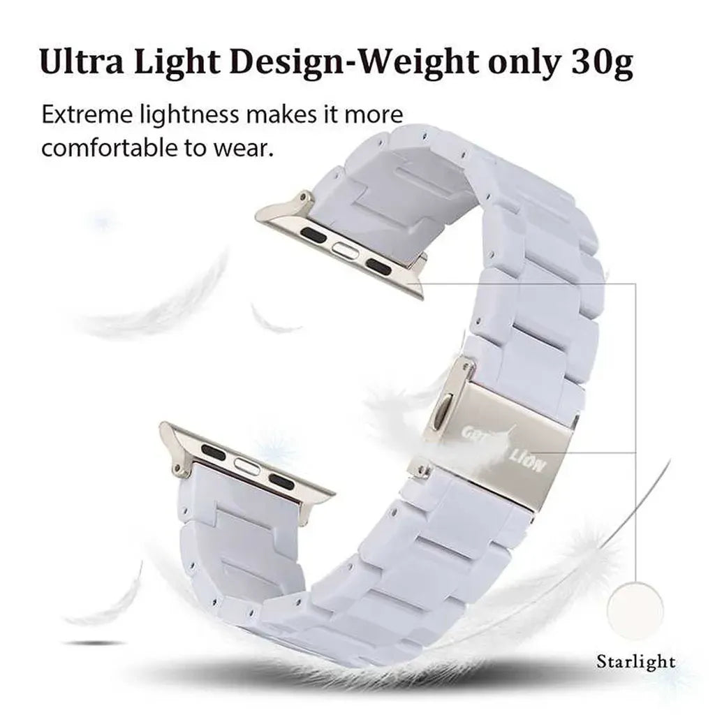 Green Lion Marble Strap For i Watch - White/Brown