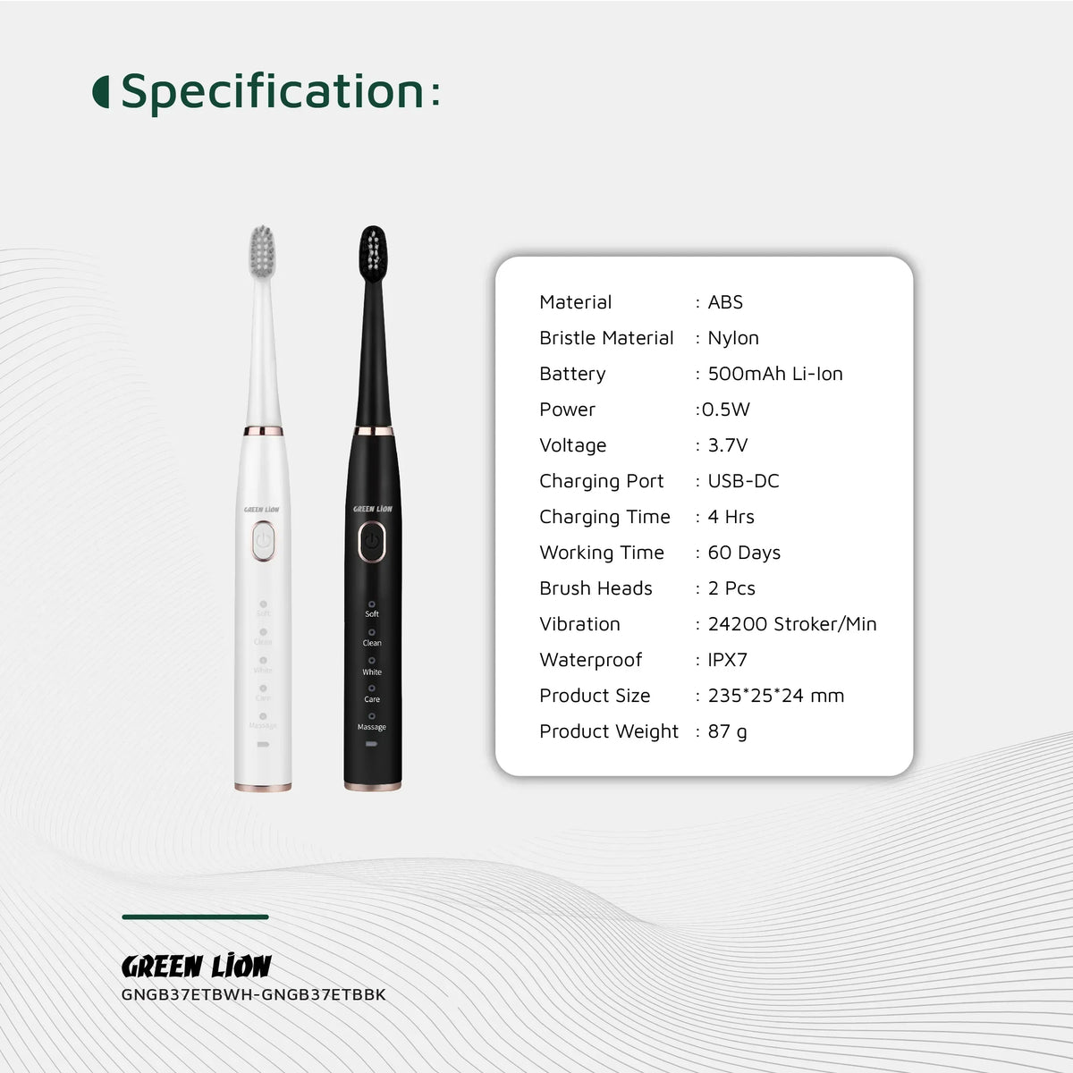 Green Lion GB-37 Electric Tooth Brush - Black – image 14