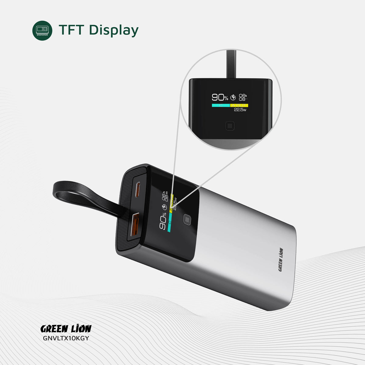 Green Lion Voltix 10000mAh Power Bank Pd20w Grey – image 5