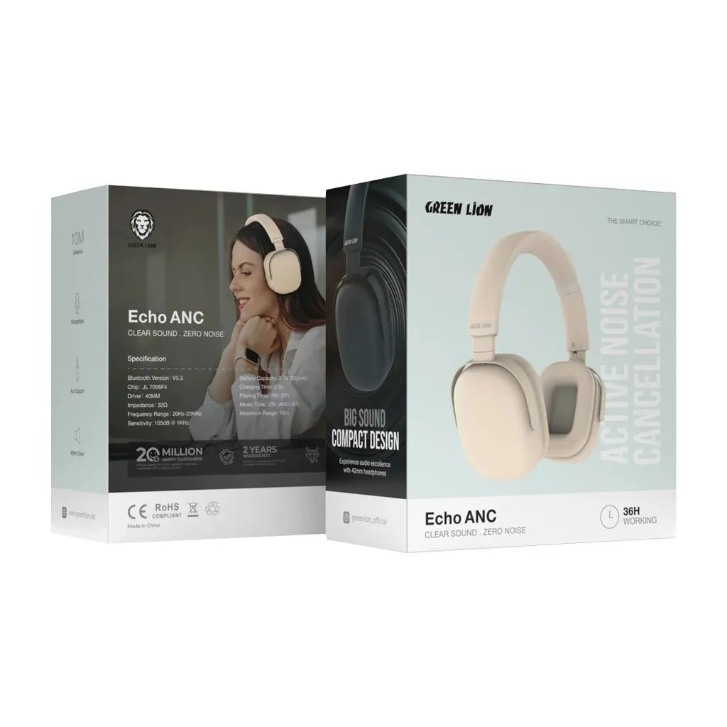 Green Lion ECHOANCZero Sound.Zero Noise Headphone - Beige – image 5