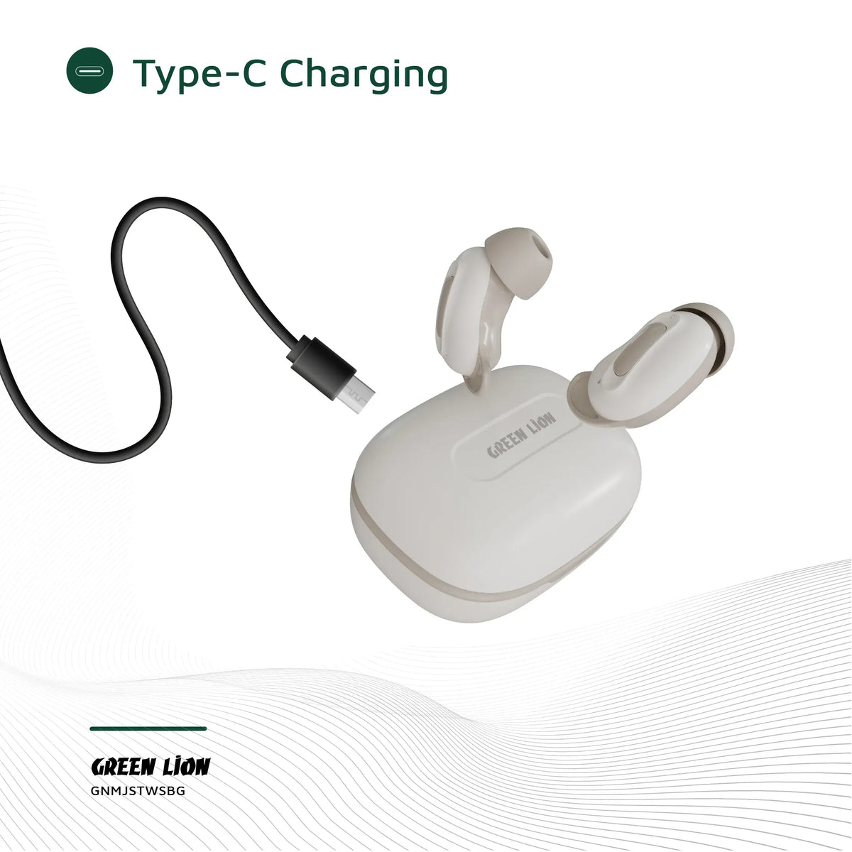 Green Lion Majestic True Wireless Earbuds Tws Beige – image 9