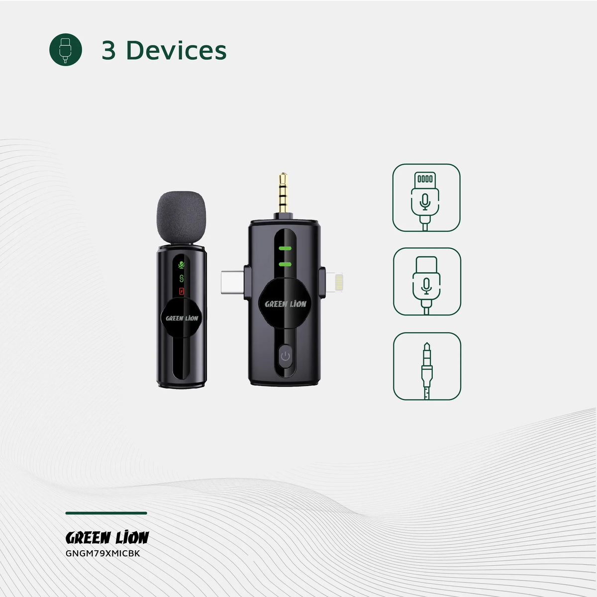 Green Lion 3 in 1 Noise Cancellation Microphone Black – image 5