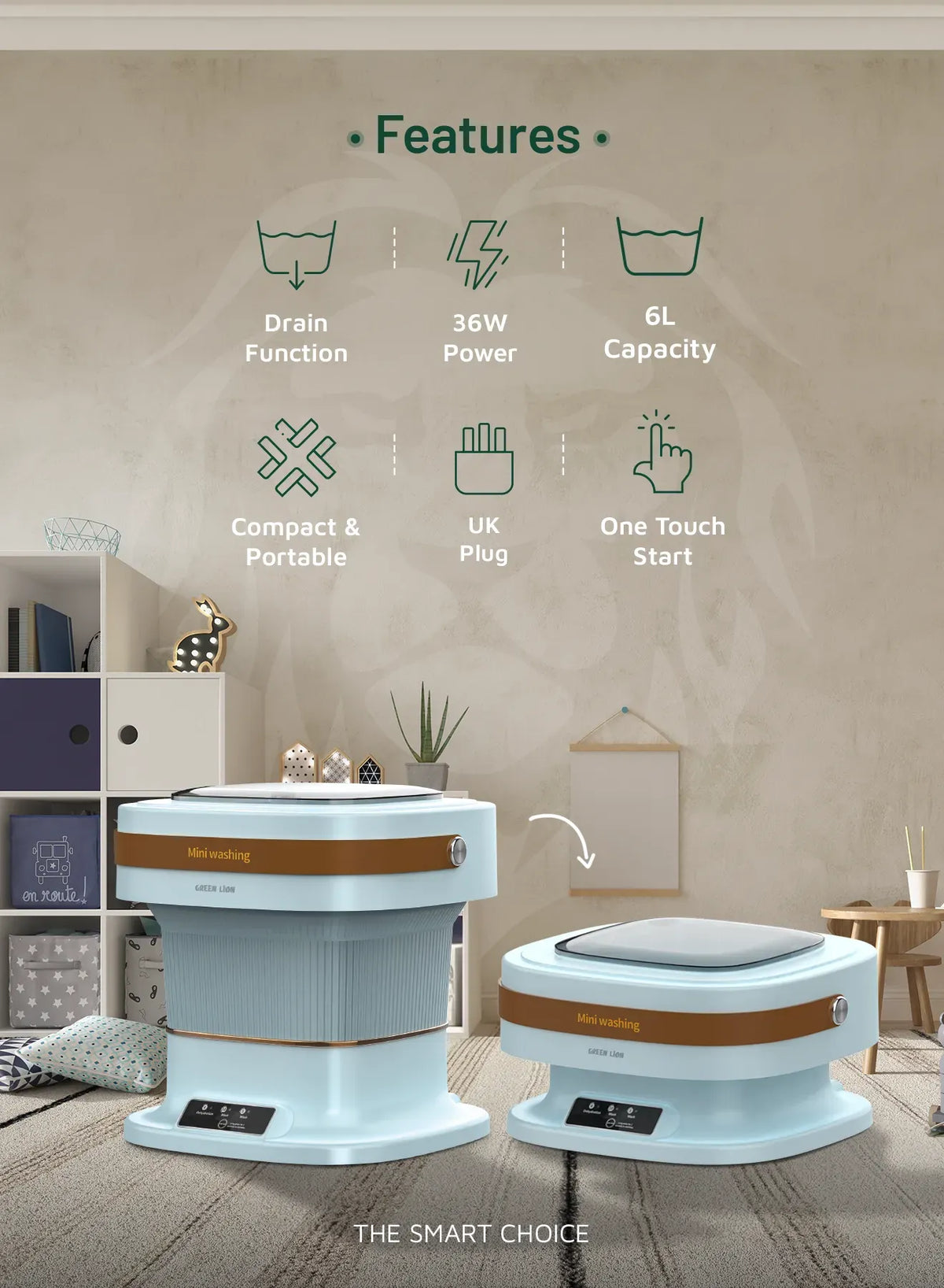 Green Lion Portable 6l Washing Machine Blue – image 6