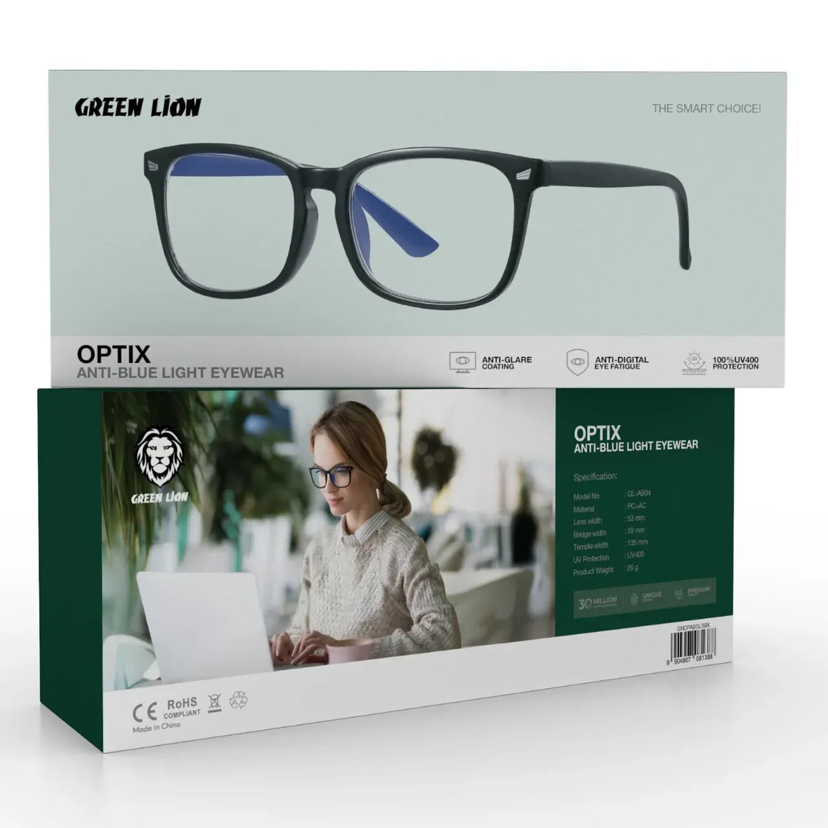 Green Lion Optix Anti Blue Light Eyewear Black – image 6