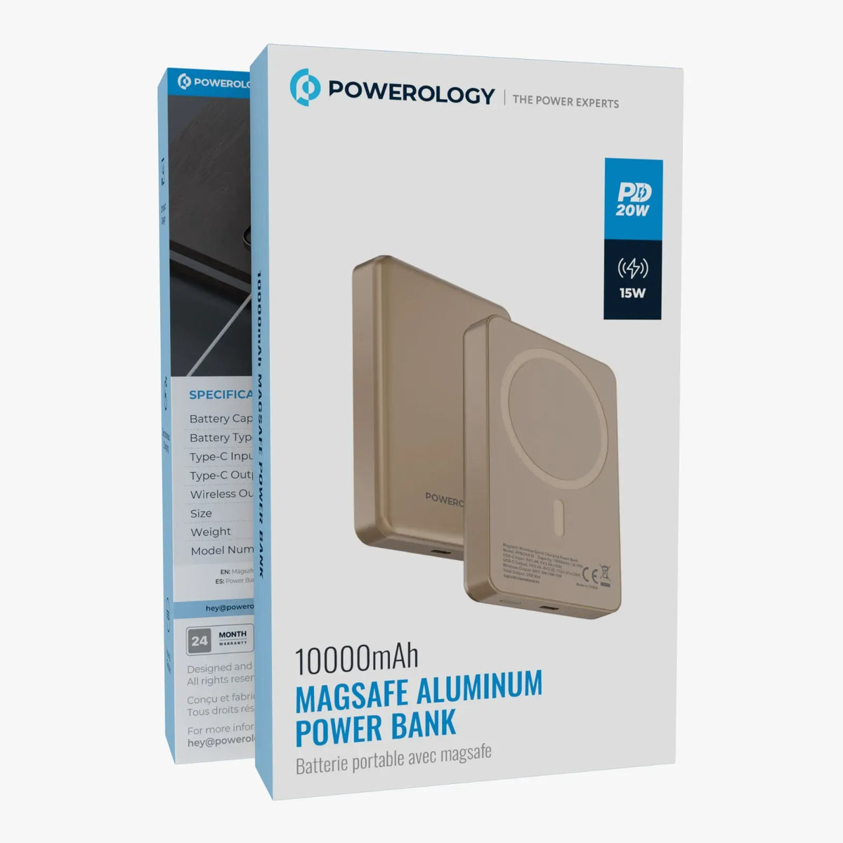 Powerology Spetelli 10000 m Ah MagSafe Aluminum Power Bank PD 20 W - Desert Titanium – image 17