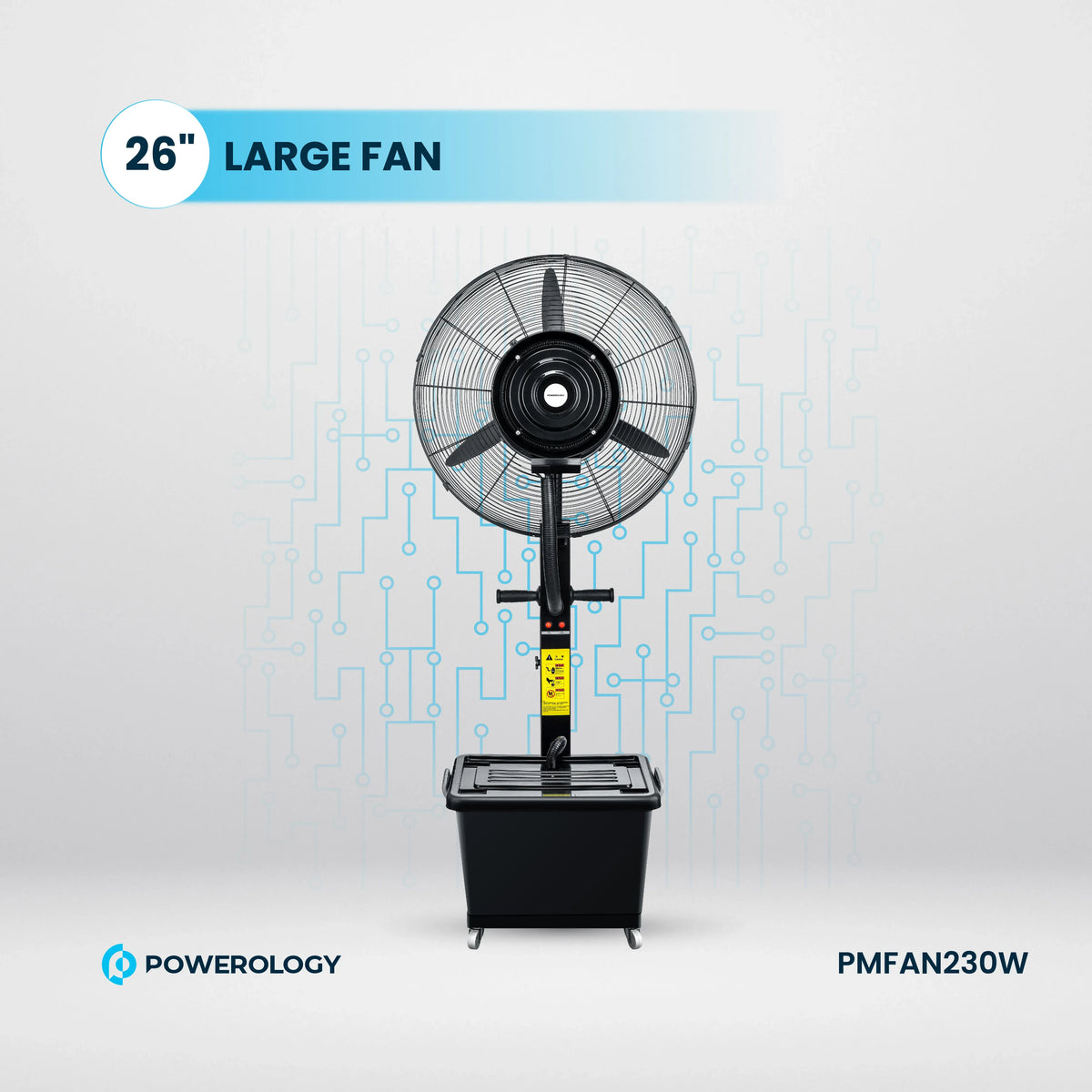Powerology Industrial Fan Mist Spray Humidifier Black – image 12