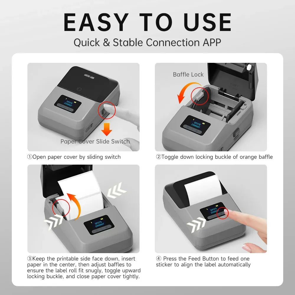 Green Lion Thermal Printer Gray – image 4