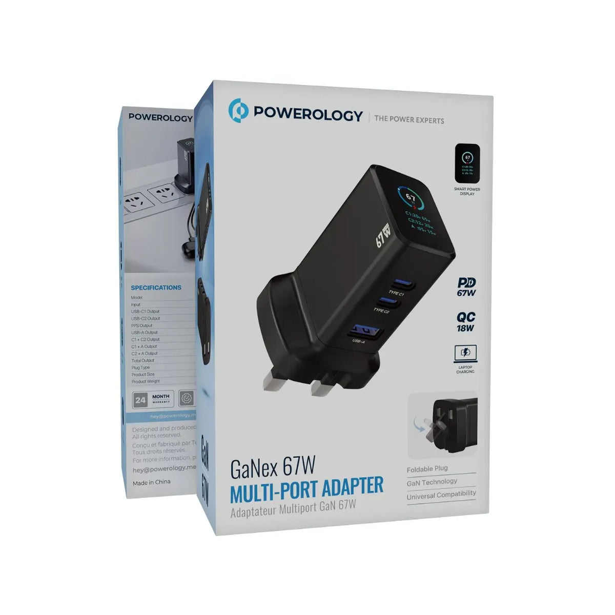 Powerology Ganex 67w Multi Port Adapter Black – image 4