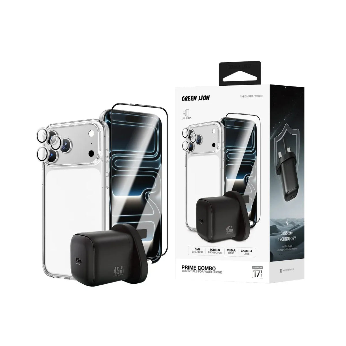 Green Lion 4 in 1 Combo For i Phone 17 - Clear – image 4