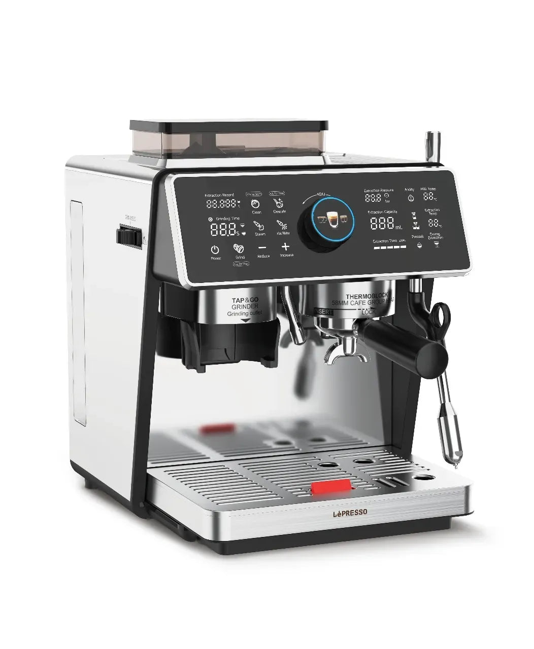 LePresso Vivente Semi Automatic Dual Boiler Coffee Machine with Touch Display Silver – image 4