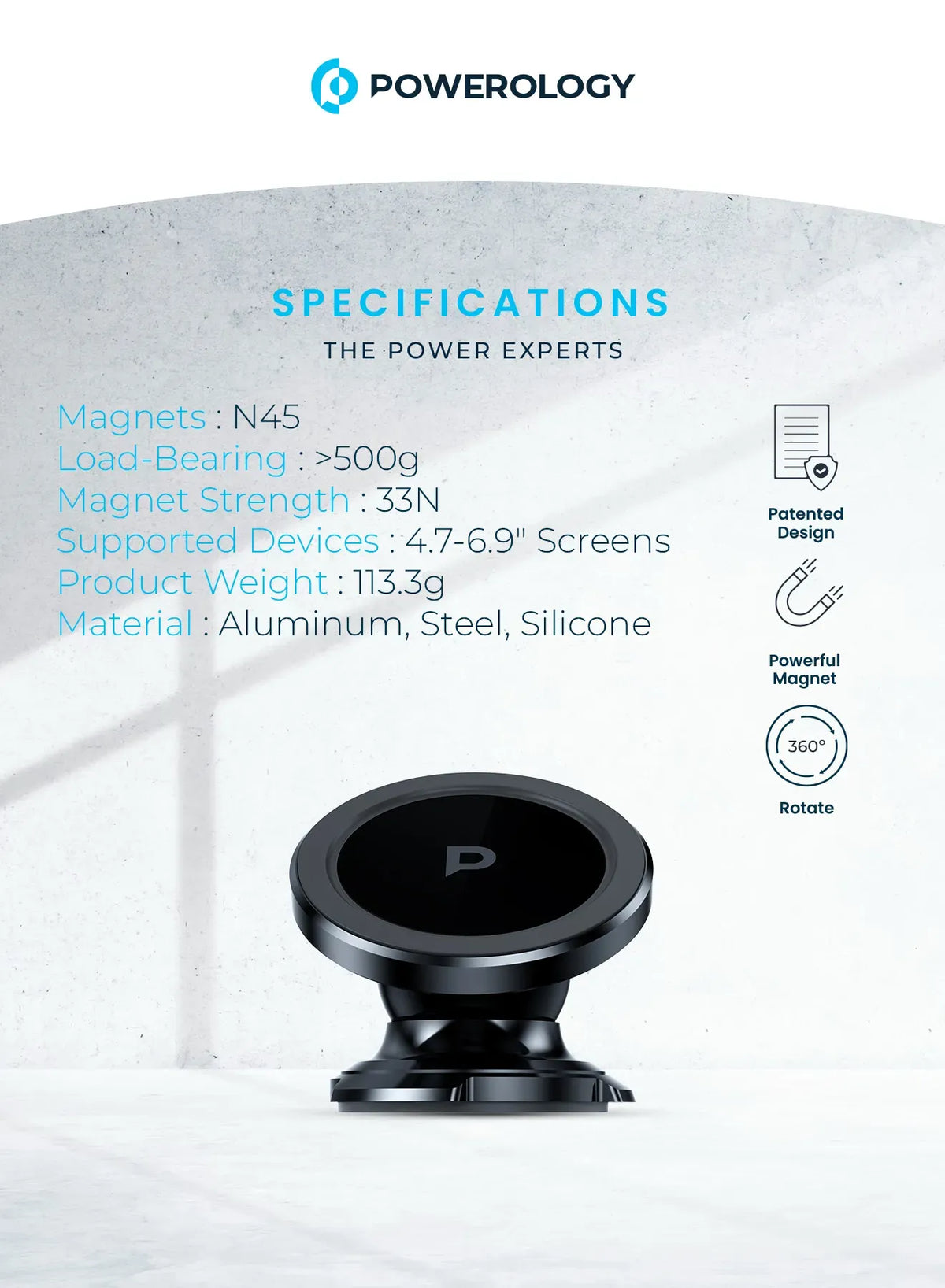 Powerology Heavy-Duty Magnetic Dash Mount - Black – image 10