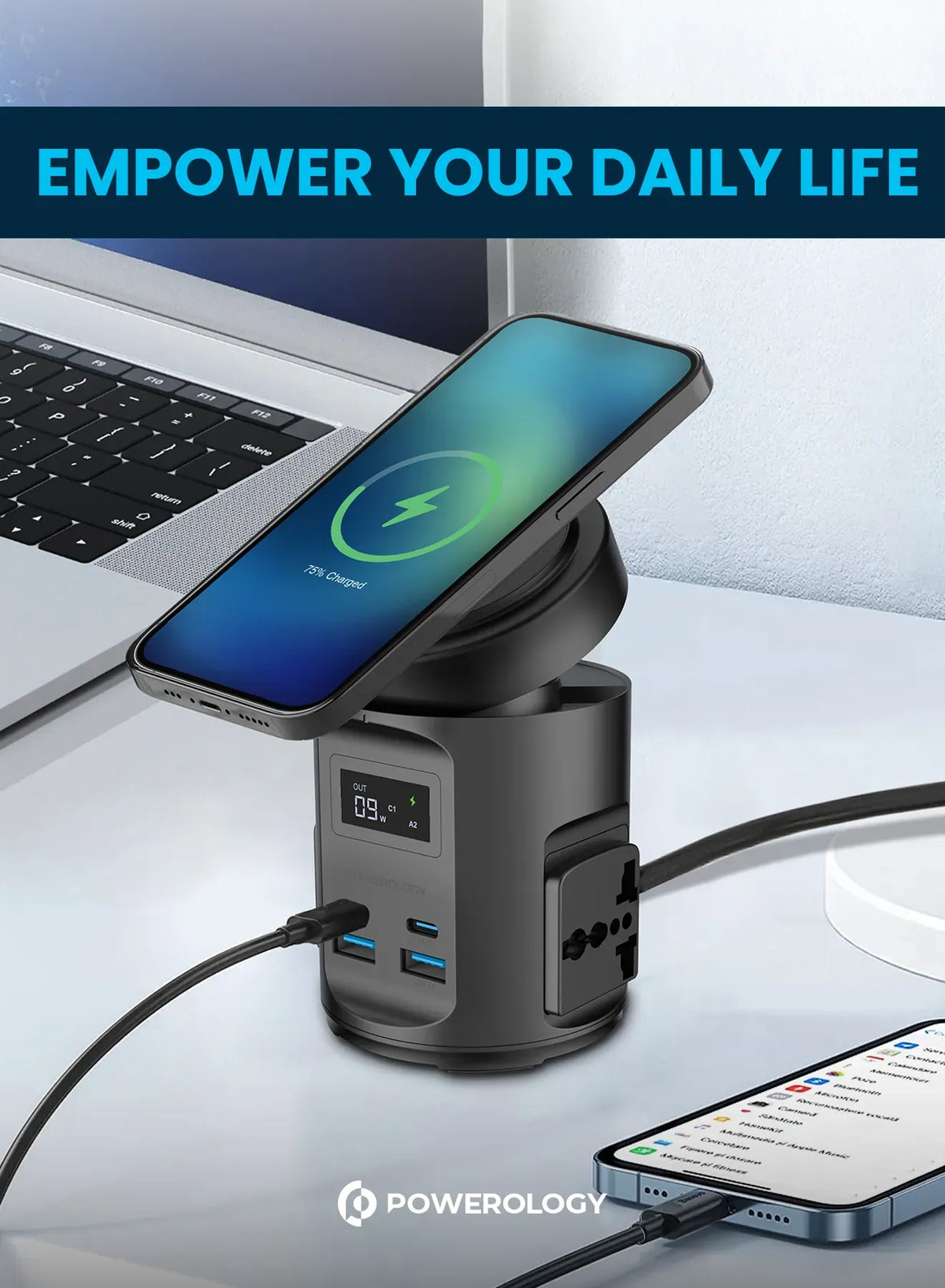 Powerology MagSafe Power Hub USB C Power Delivery and USB A QC 3 0 – image 22