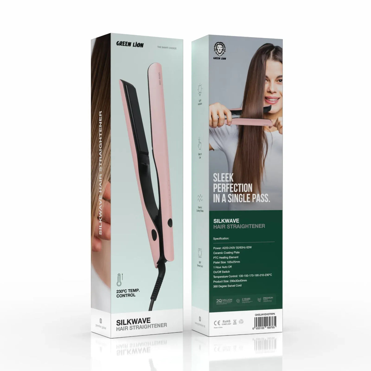 Green Lion Silkwave Hair Straightener Pink – image 3