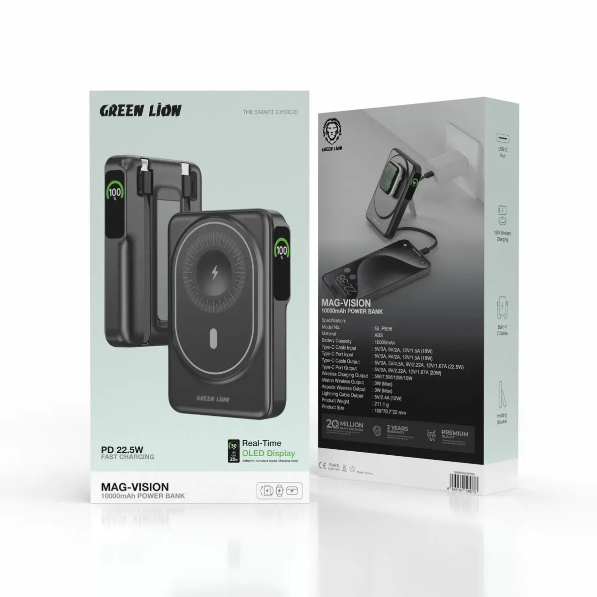 Green Lion Mag Vision 10000mAh Power Bank Black – image 4