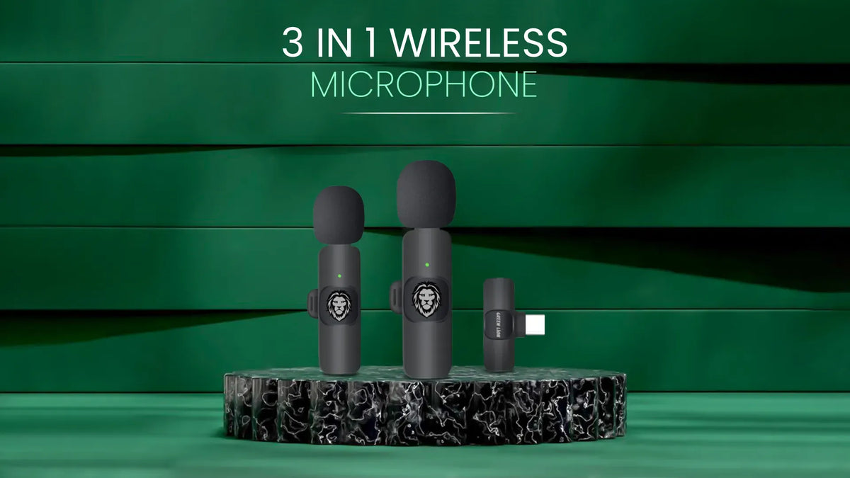 Green Lion 3 in 1 Wireless Microphone Black – image 9