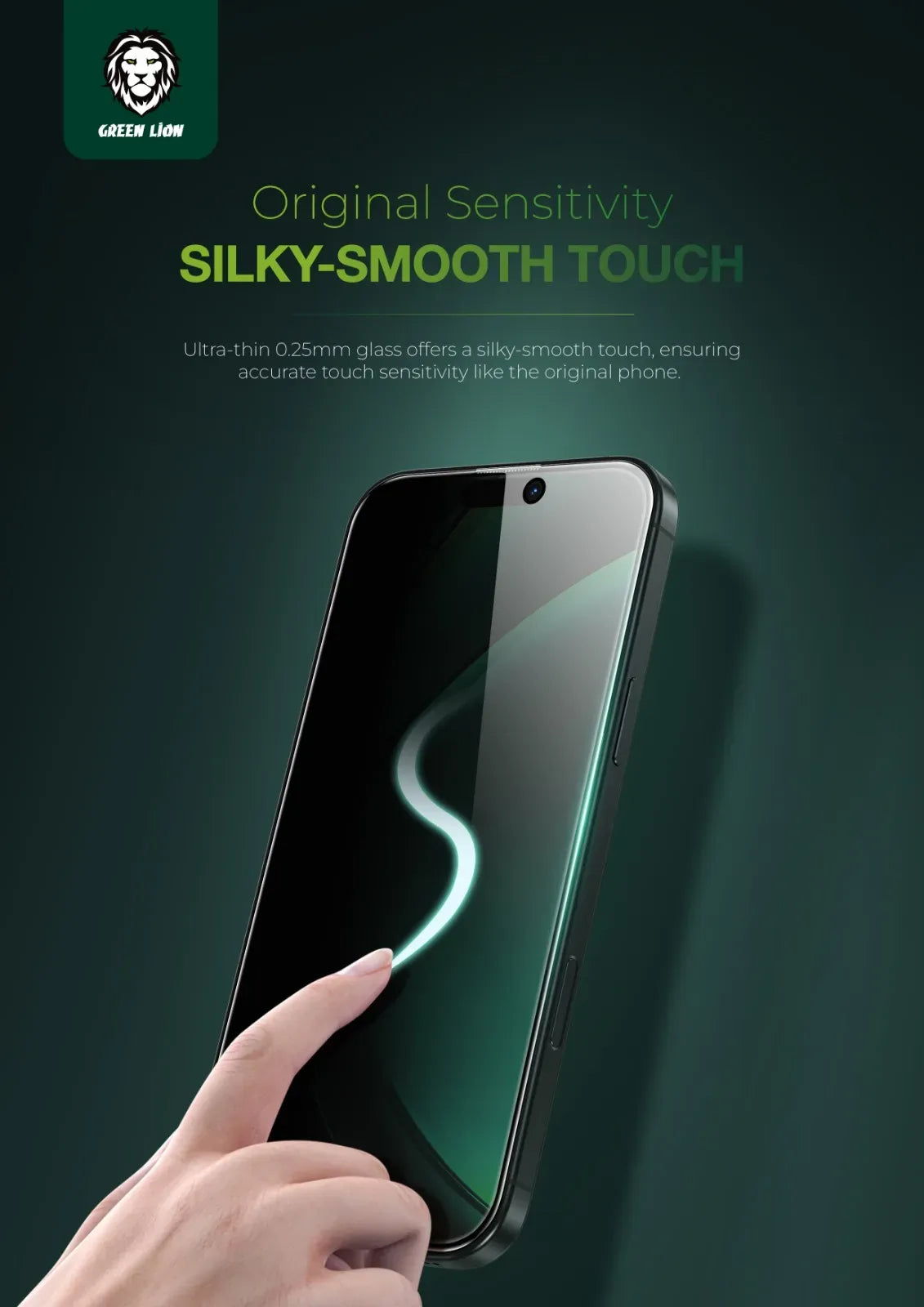Green Lion 3 DSilicone Plus Screen Protector - Black Edge/Privacy – image 7