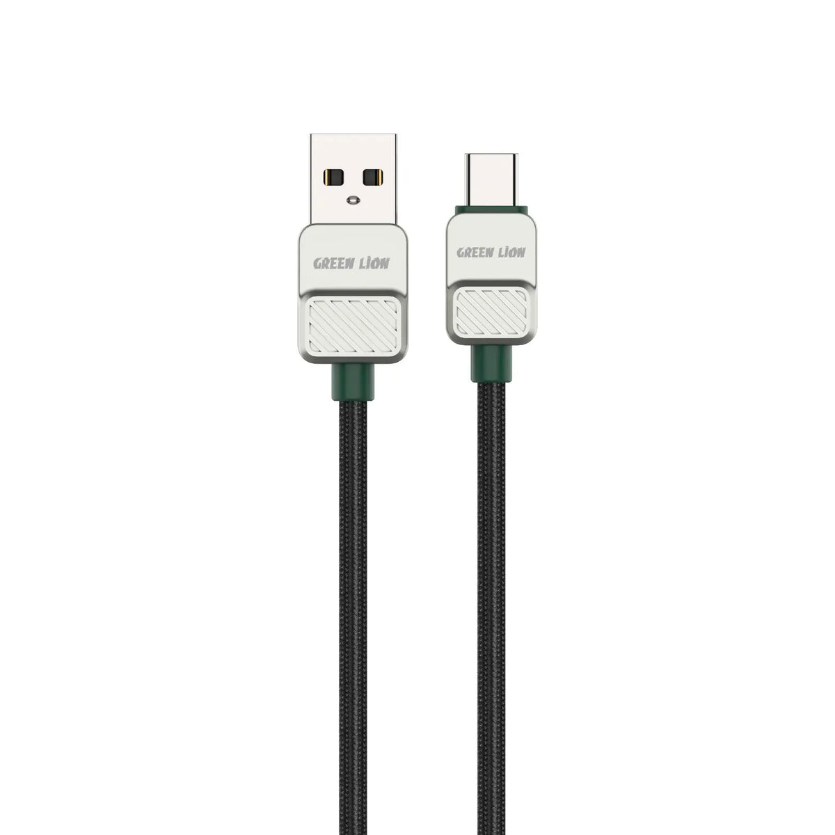 Green Lion USB A to Type C Cable Electroplated Braided 1m 15w Black – image 2