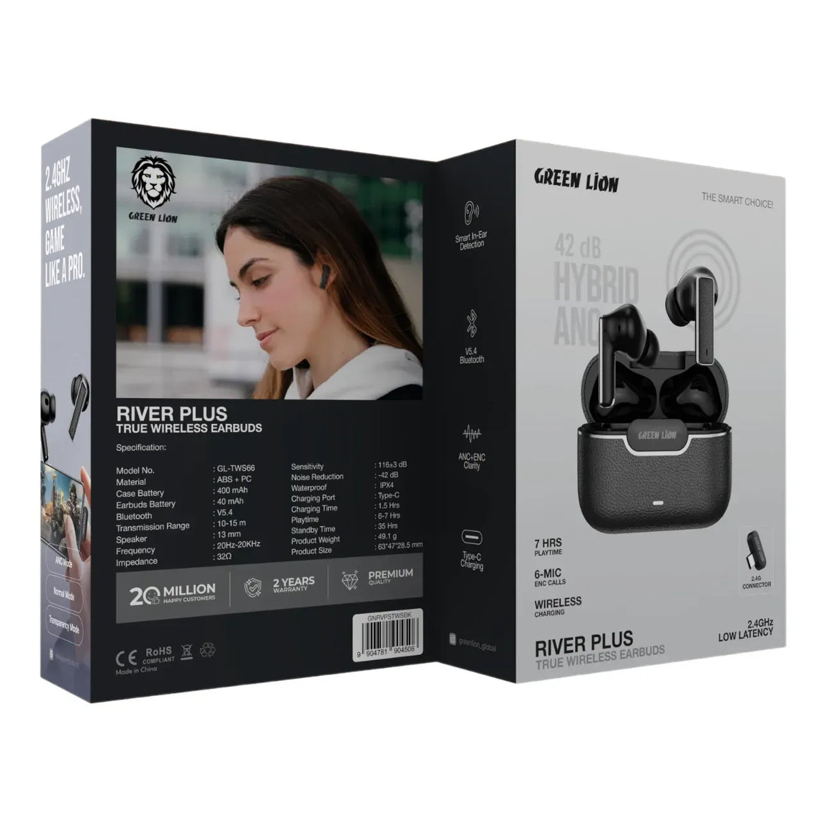 Green Lion River Plus True Wireless Earbuds - Black – image 10